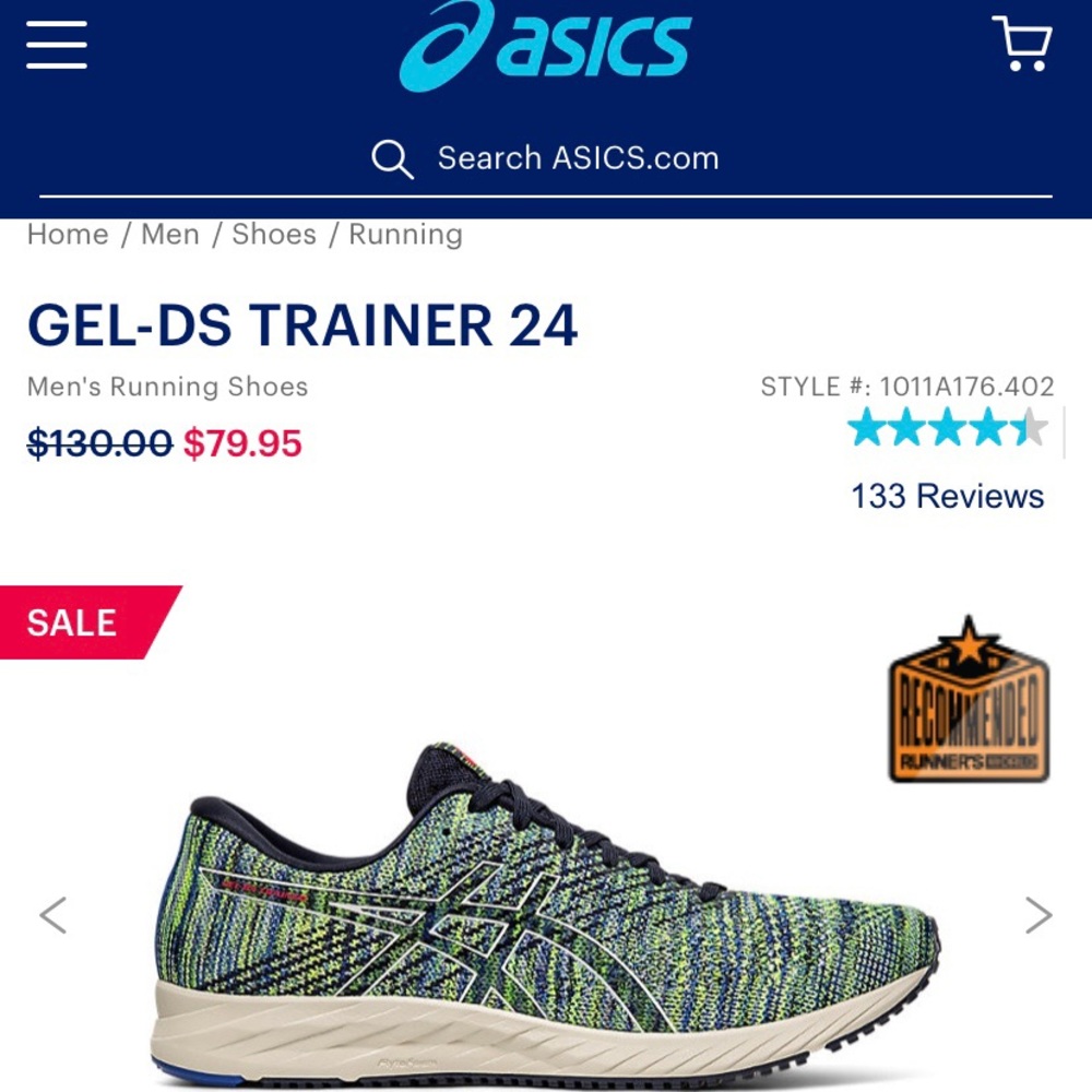 New ASICS men’s trainers size 11